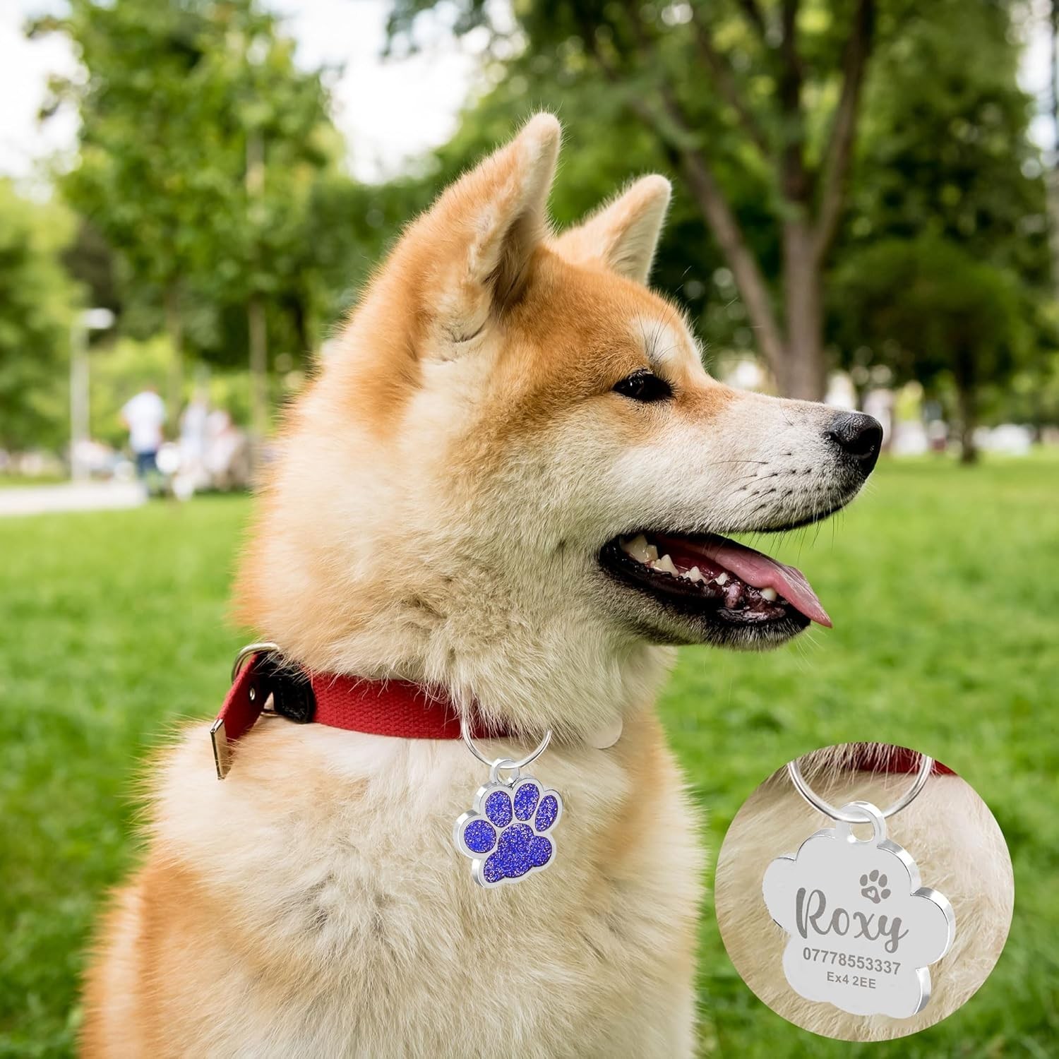 Personalized Paw Glitter Dog Tags Engraved Cat Puppy Pet ID Name Collar Tag New