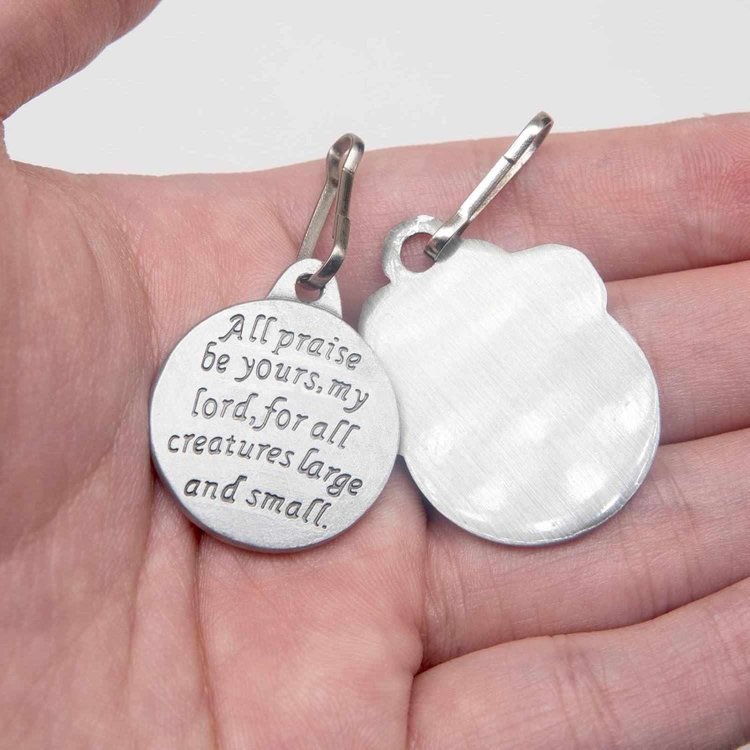 Pet Tags Engraved 2 Packs St Francis of Assisi Dogs Cats Medal Pendant Collar Ch