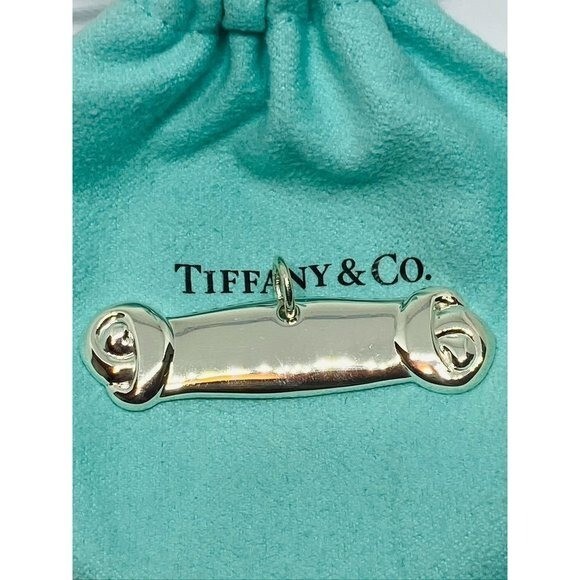 Tiffany & Co. Dog Bone Charm Pendant Tag Sterling Silver 51mm