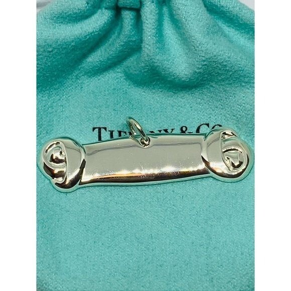 Tiffany & Co. Dog Bone Charm Pendant Tag Sterling Silver 51mm
