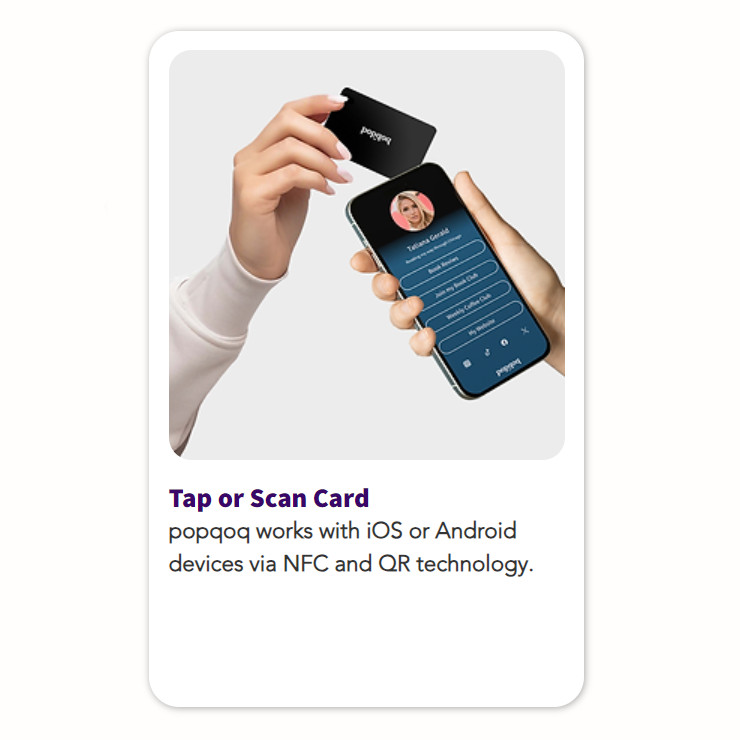 Popqoq Digital Business Card | Yellow Thin Tag | Tap & Share
