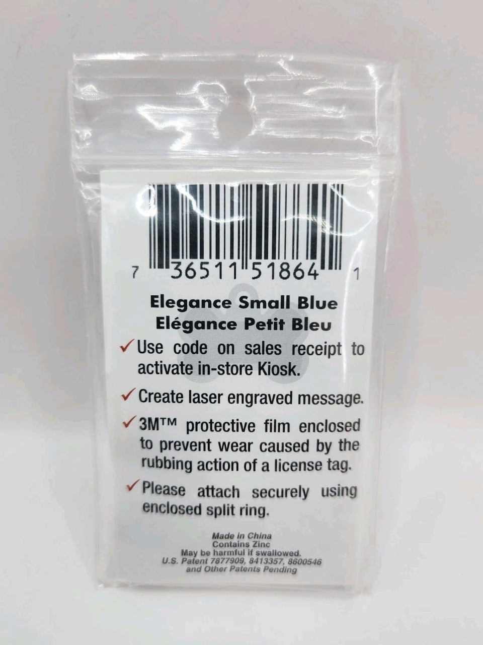 Dog Tag Works Custom Gun Metal & Blue Bone Engravable New Pet Collar Charm