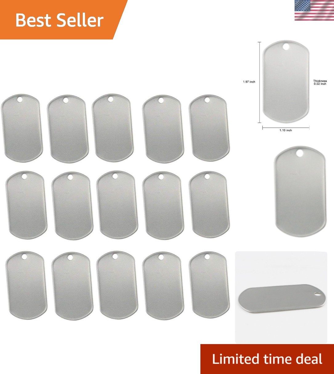 Bulk Stainless Steel Blank Dog Tags – 100 Pack for Personalized Gifts & Decor