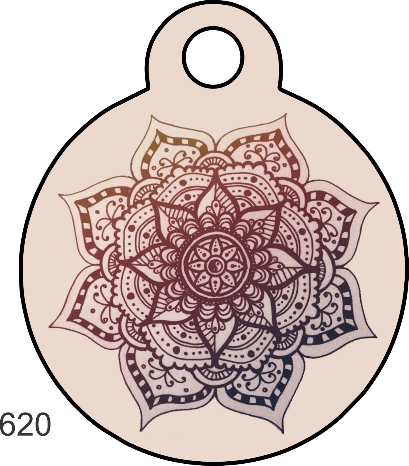 Pet Tag Personalized Pet ID tag for Dog and Cat ROUND Tag Unique cute TRIBAL PIN