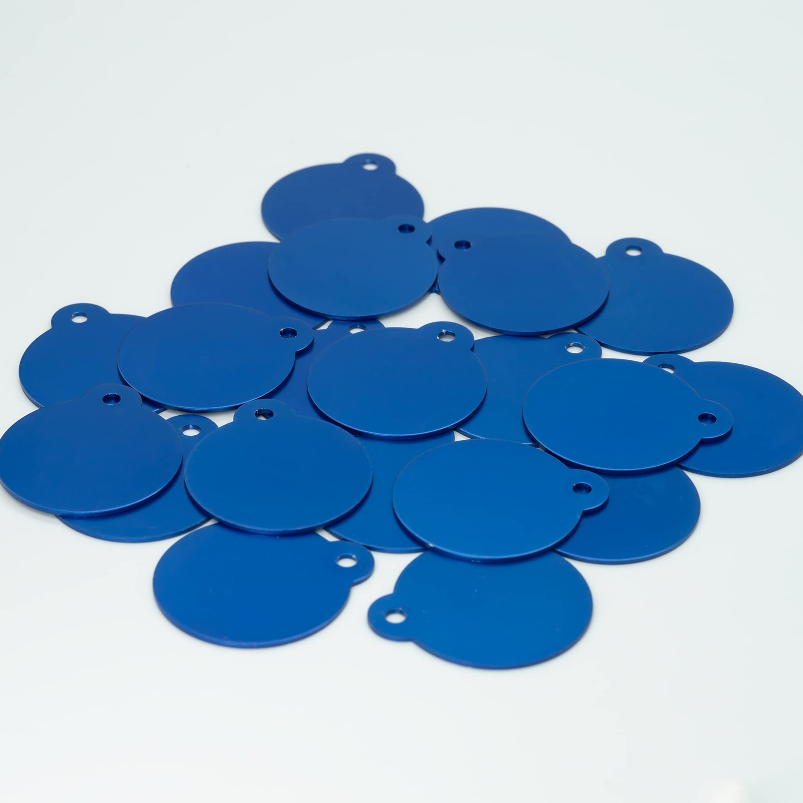 25 Pack 1.24 Inch Round Aluminum Laser Engraving Stamping Blanks Tags Blue