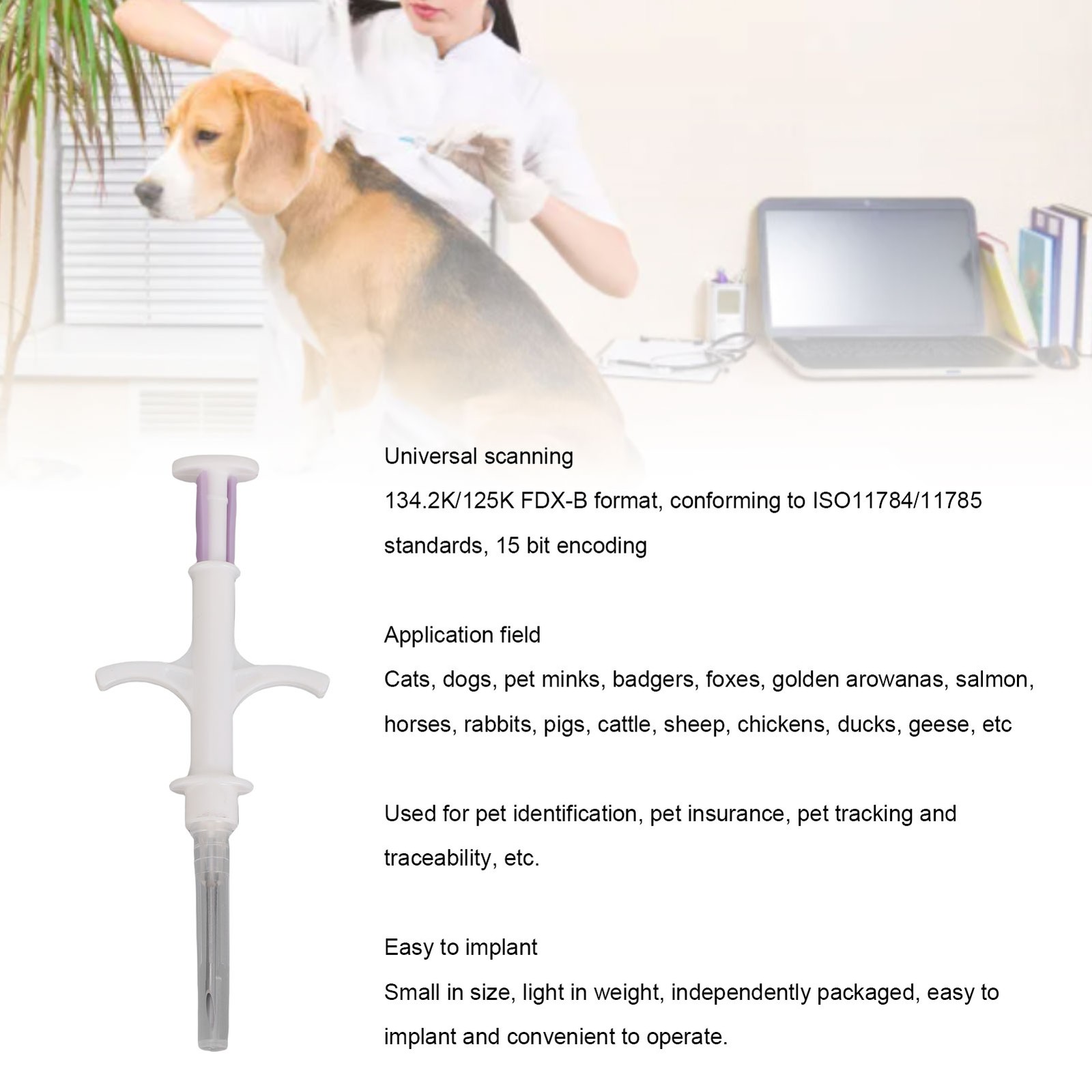 10 Pack Universal Pet Microchip IS011784/5 FDX-B 134.2kHz Low Frequency