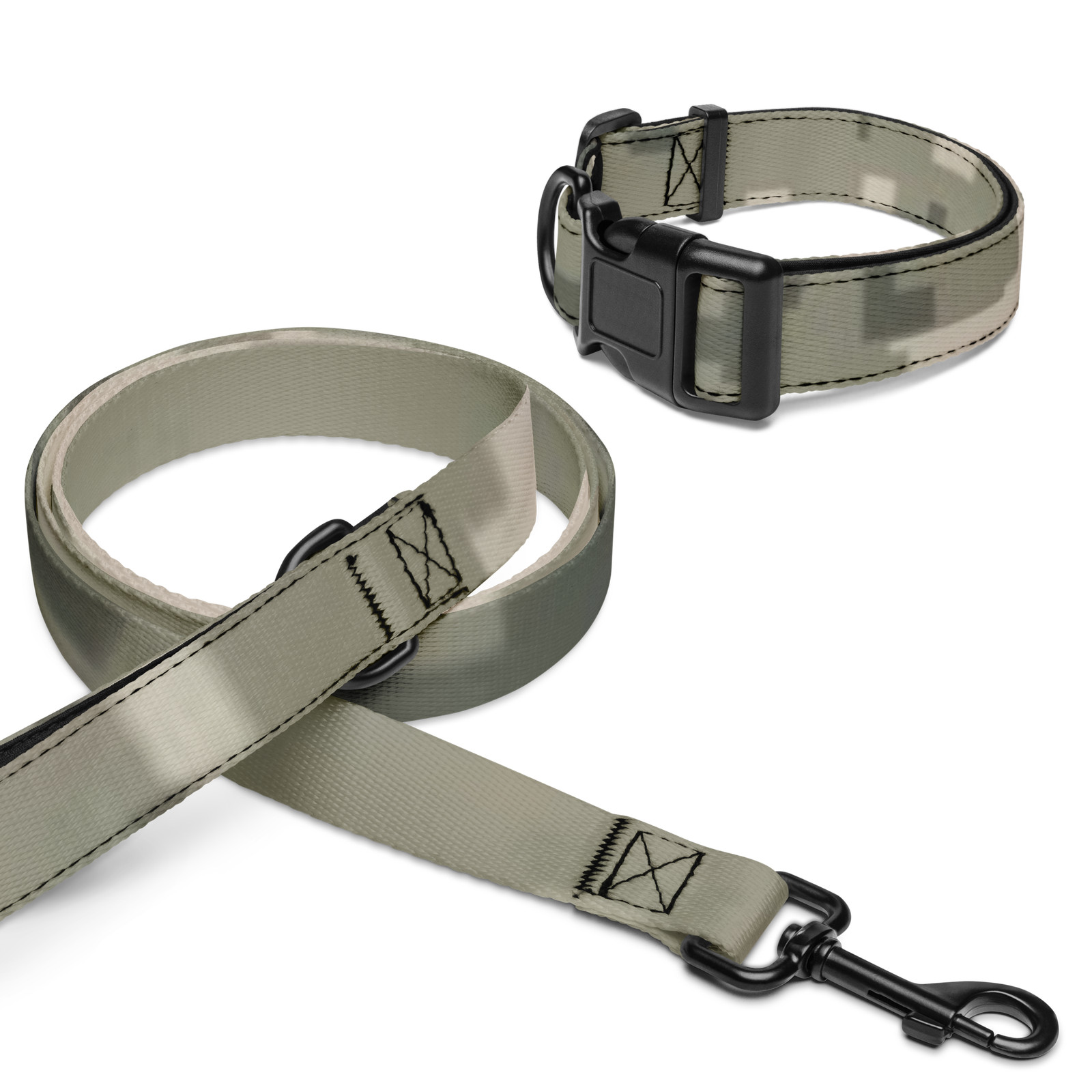 U.S. Army Camouflage Pet Collar & Leash Set Tactical Dog Lead Padded Handle 6ft