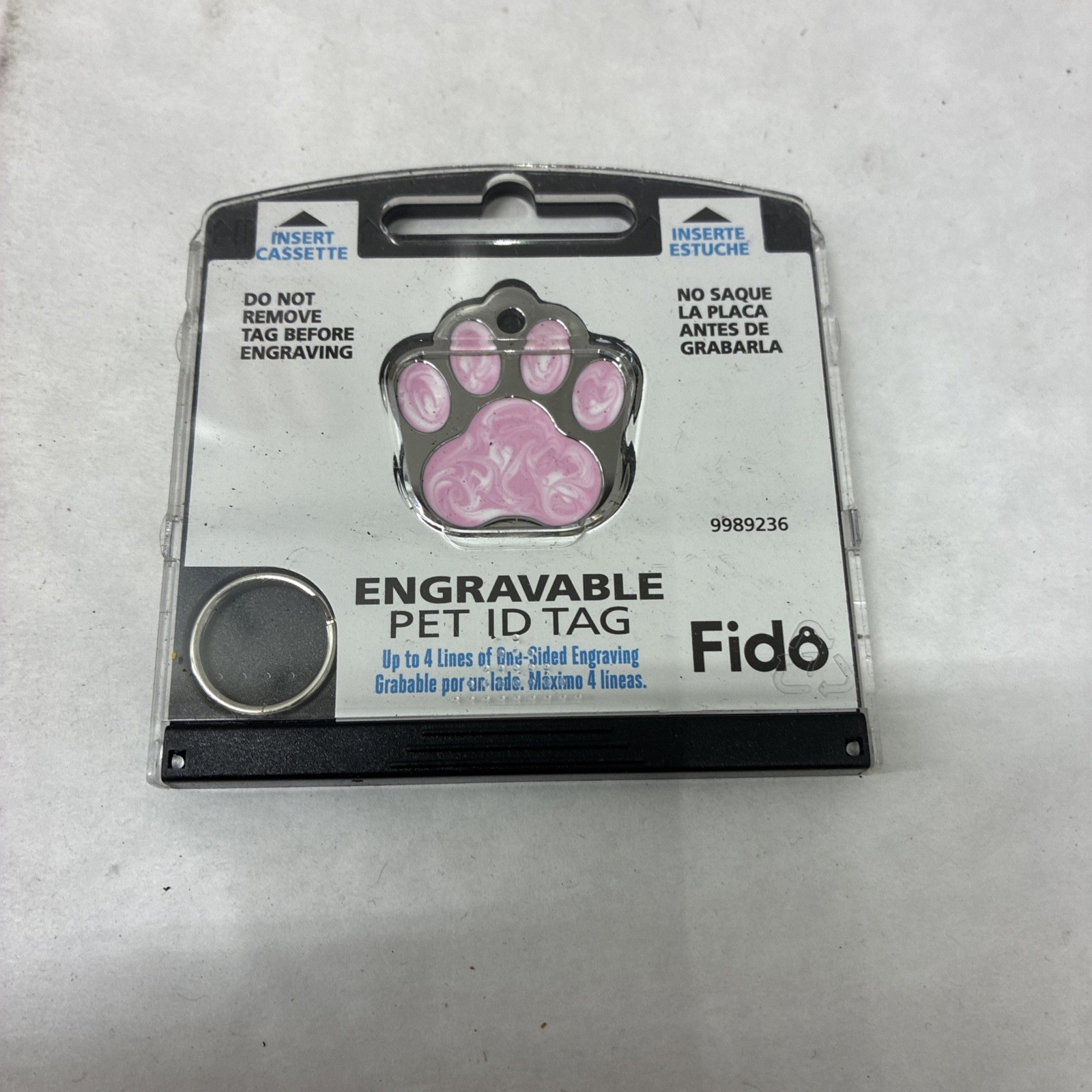 FIDO engravable Pet I.D. Tag – Pink Paw
