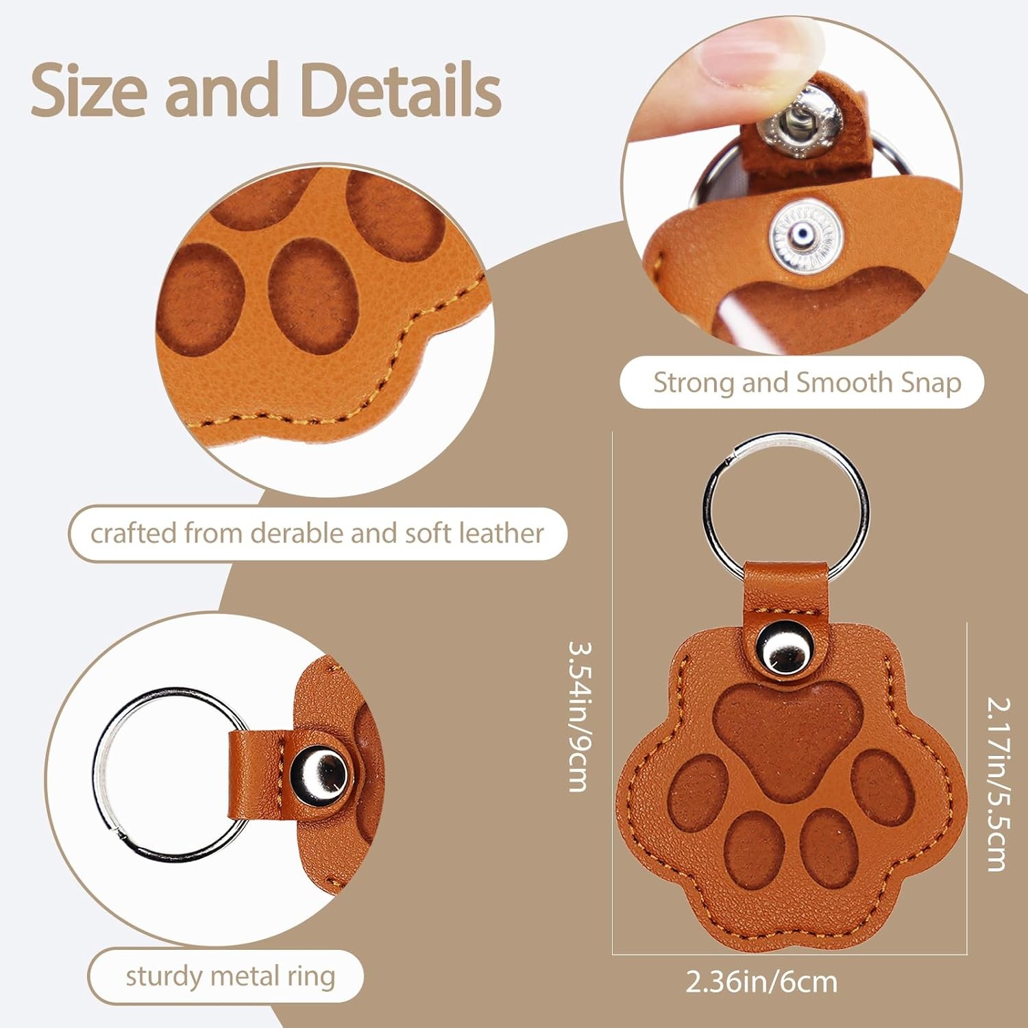 Pet Hair Keychain 4PCS – Pet Fur Keepsake Memorial Paw Keychain Leather Cat Fur