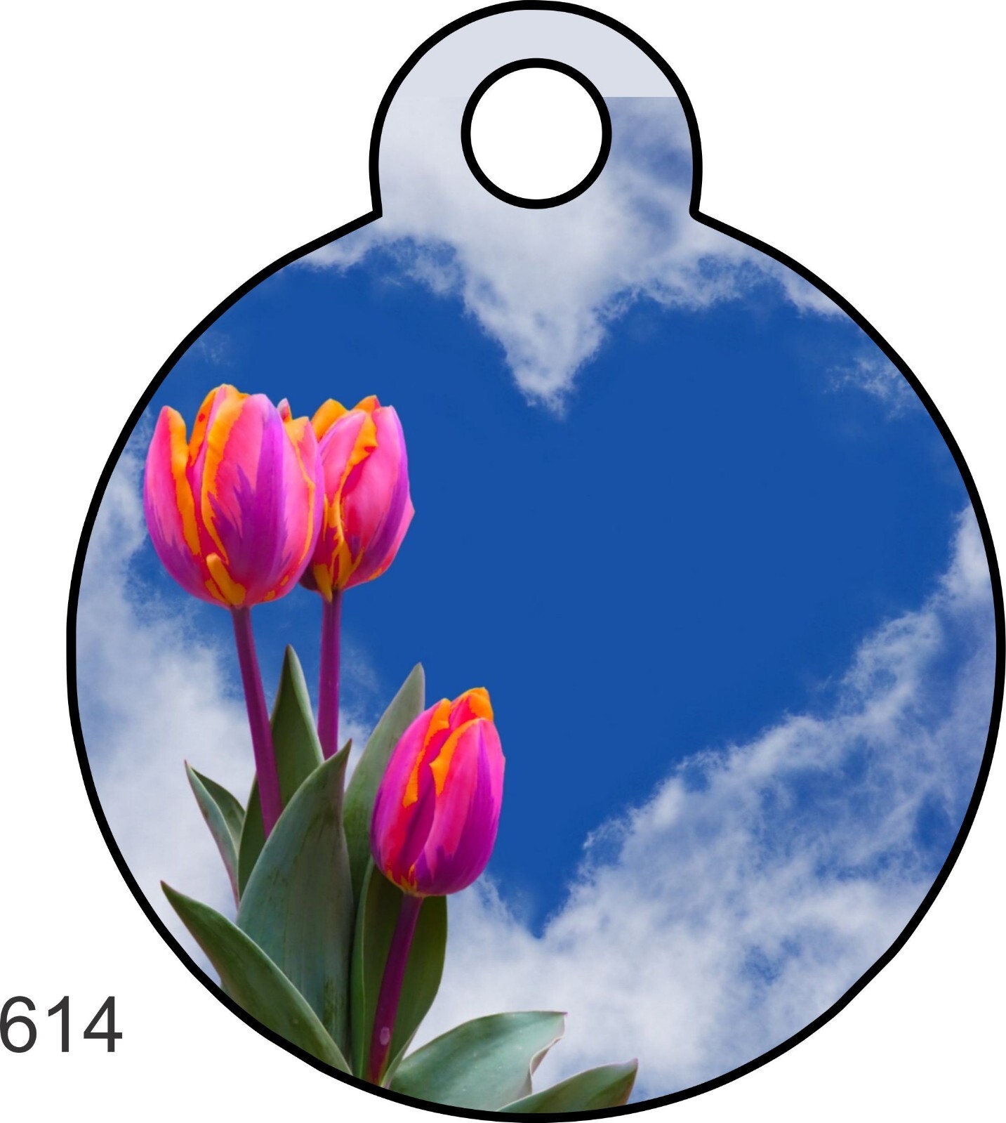 Pet Tag Personalized Pet ID tag for Dog and Cat ROUND Tag Unique cute Pink Heart
