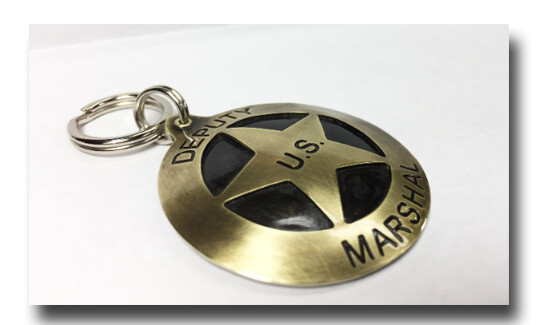 US Marshal Deputy Pet ID Dog Name Tag Free Engraving Brass Nickel Silver