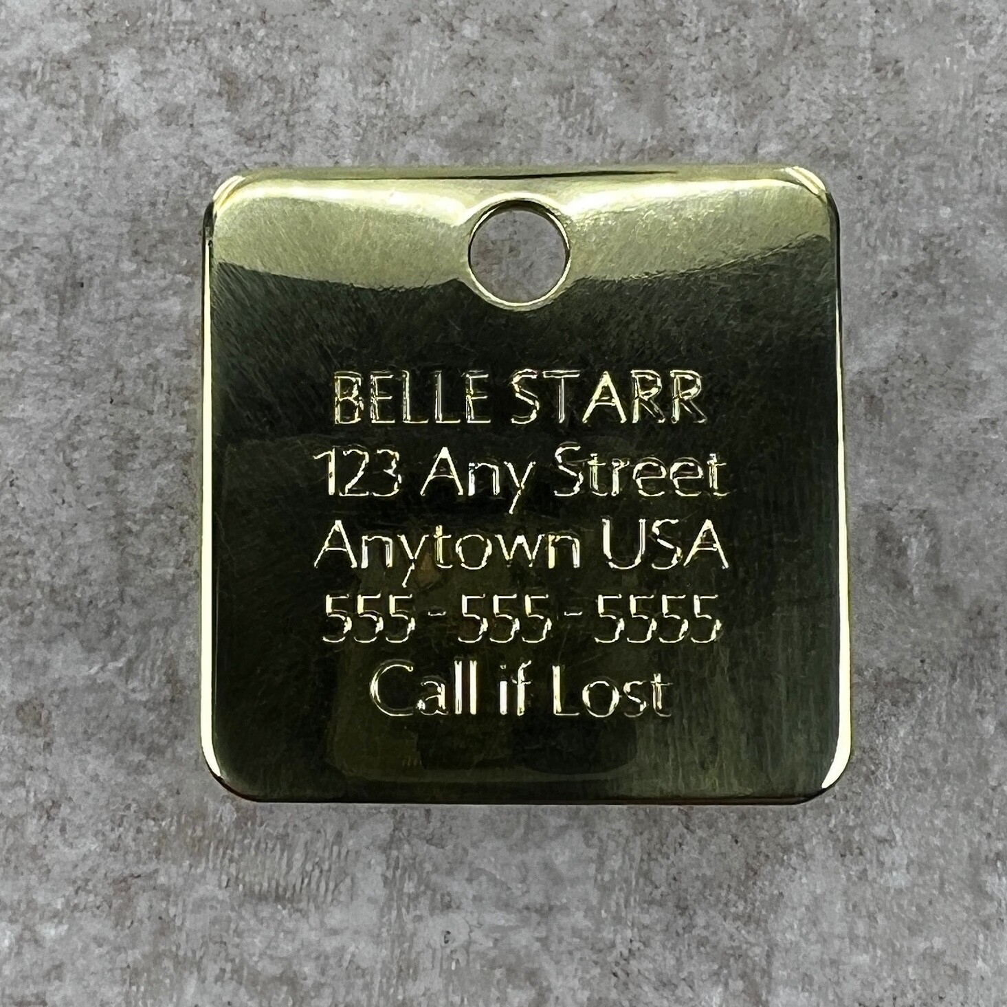 Custom Engraved Dog Tags Personalized Dog Collar Pet ID Tags SQUARE DANCE BRASS