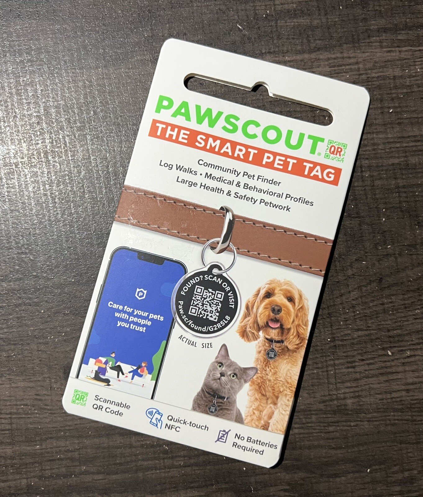 PawscoutQR The Smart Pet Tag Finder for Dogs & Cats Connects To Your Phone