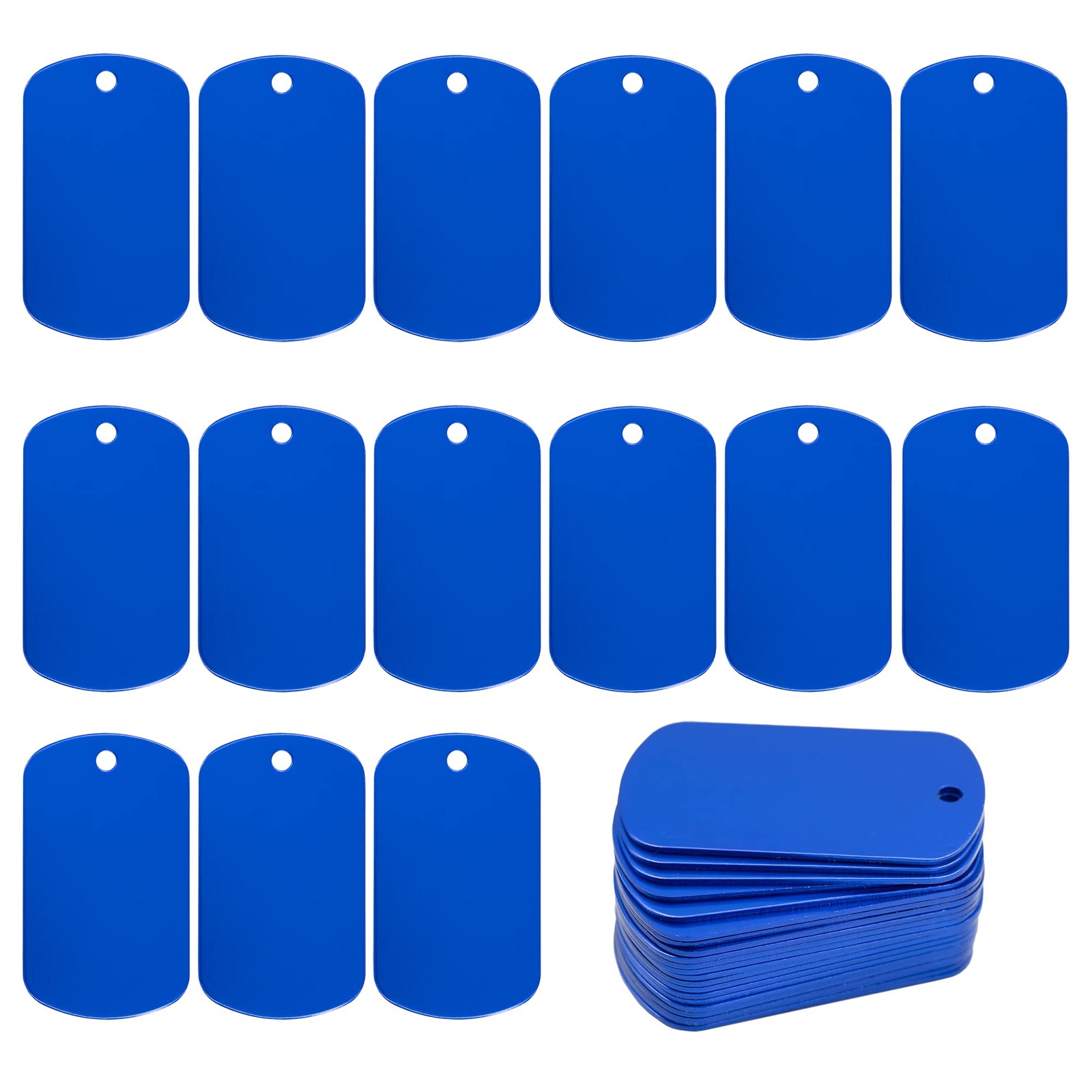 Anodized Aluminum Engraving Blank Tags Stamping Blanks 50 Pack (Blue)