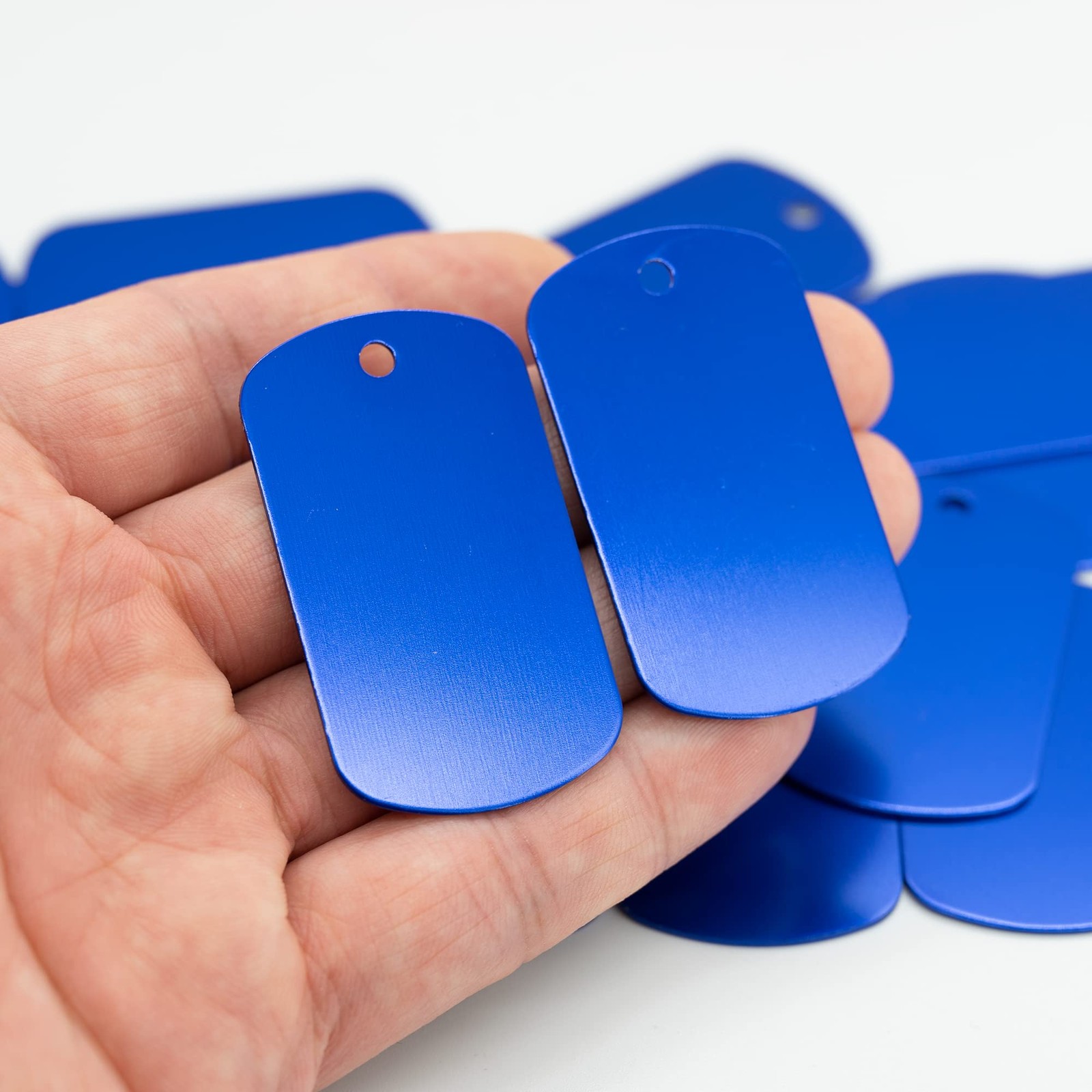 Anodized Aluminum Engraving Blank Tags Stamping Blanks 50 Pack (Blue)