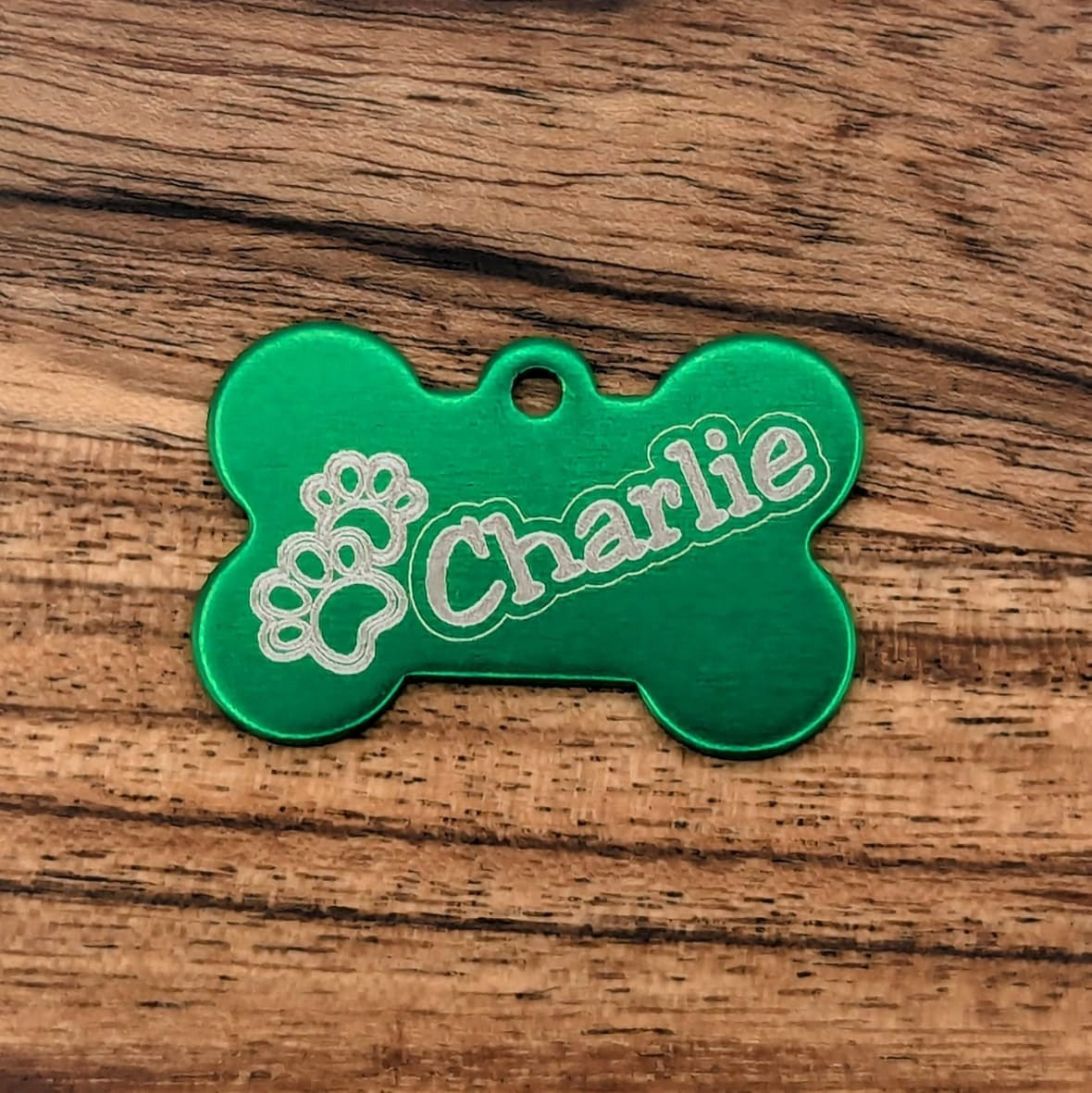 Personalised Dog ID Tag Bone Shape with Split Ring – Custom Pet Name Tag