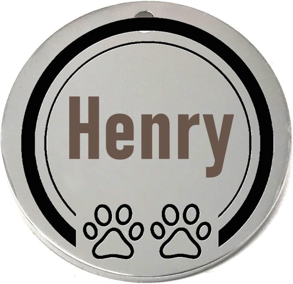 Custom 2 Paws Pet ID Tags for Dog or Cat Collar – Laser Etched Cute Name Tag