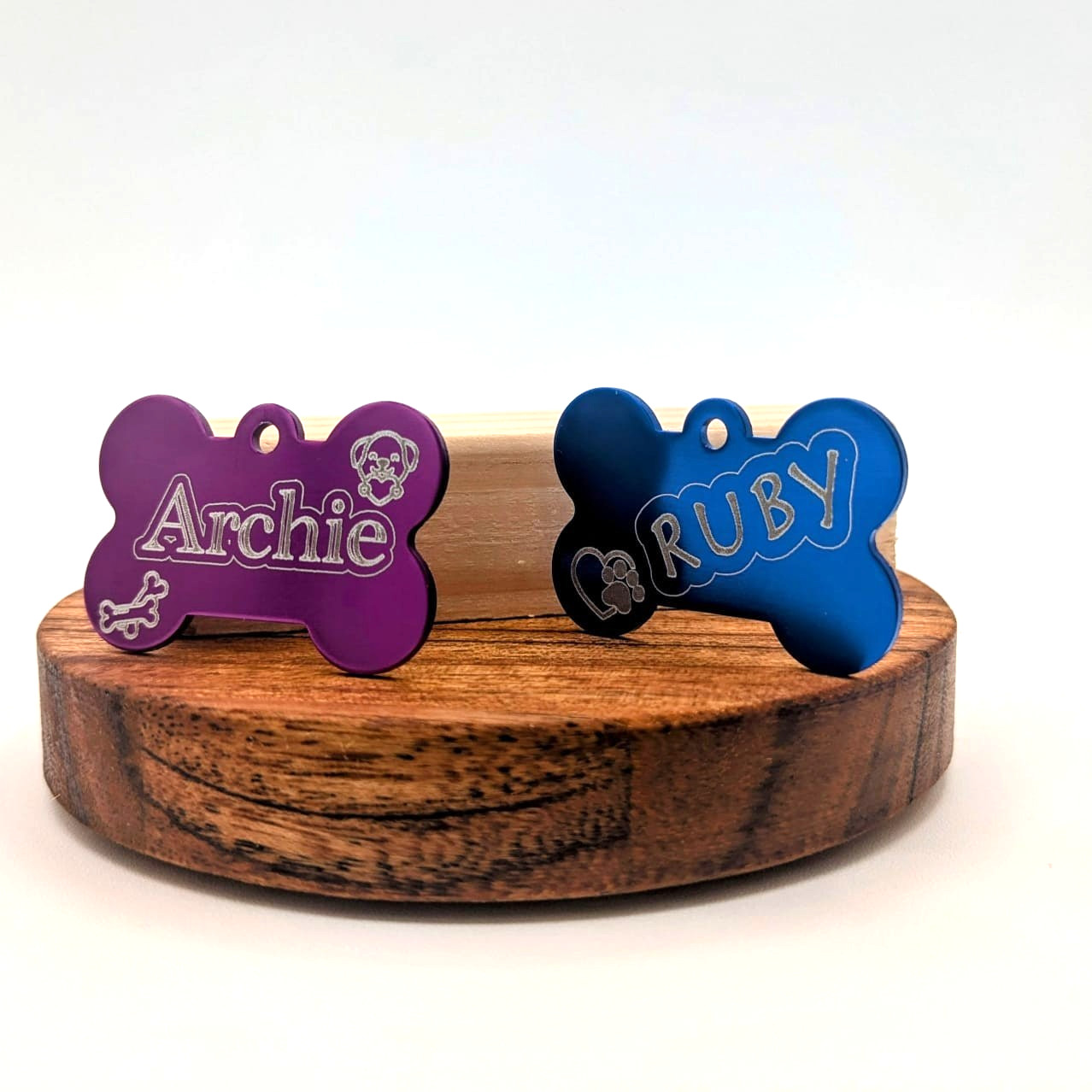Personalised Dog ID Tag Bone Shape with Split Ring – Custom Pet Name Tag