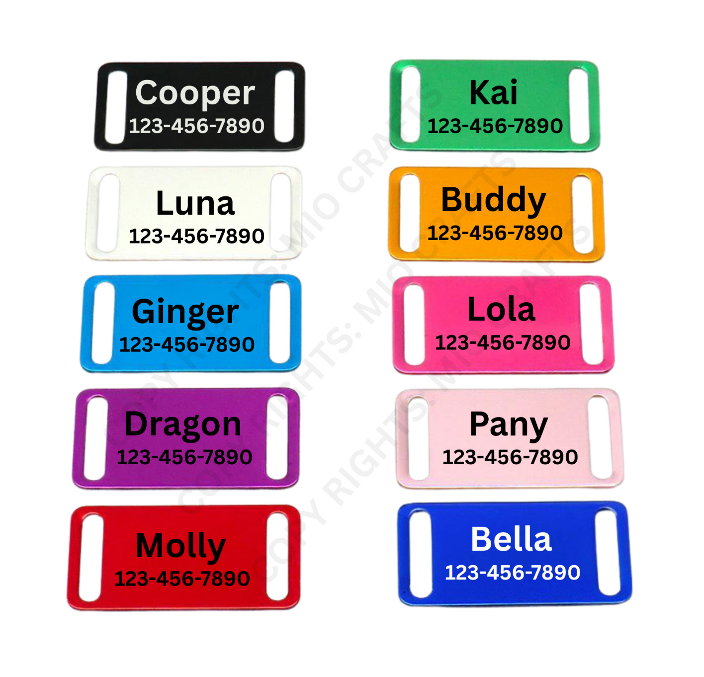 Personalized Slide-On Pet Tag – Engraved Silent Dog ID Tag, Noiseless Cat Collar