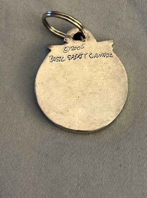 Handcrafted Pewter Dog Collar Tag ~ Protect My Pet and Companion ~ Basic Spirit