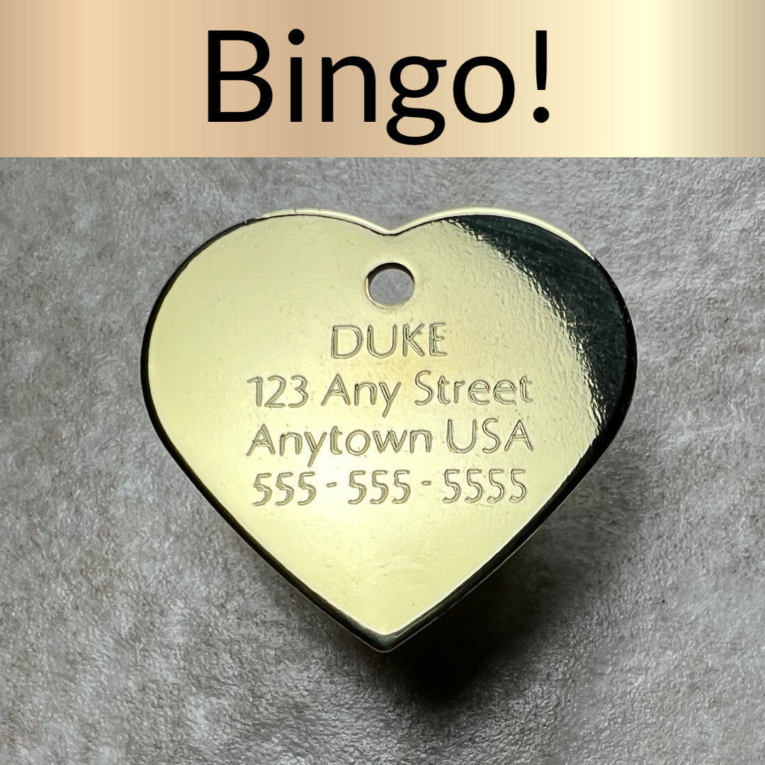 Custom Engraved Dog Tags Personalized Dog Collar Pet Tags Bone Pet BRASS HEARTS