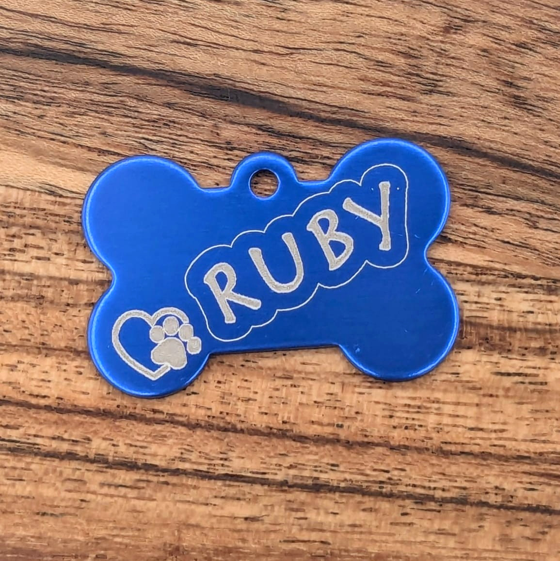 Personalised Dog ID Tag Bone Shape with Split Ring – Custom Pet Name Tag