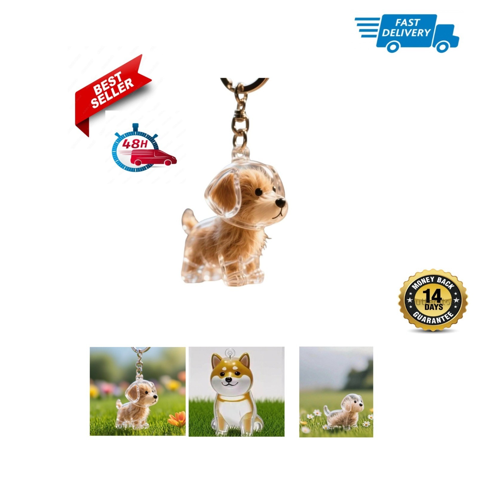 Dog Hair Collector Keychain Charm – Memorial Storage Box for Pet Hair