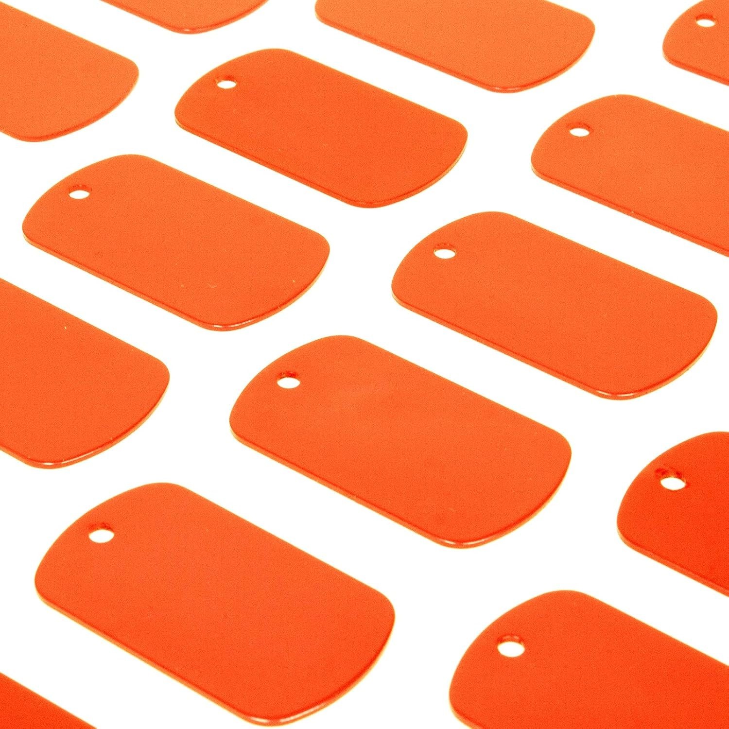 100pc Orange Blank Dog Tags Large 2″x1.15″ Aluminum Stamping Craft DIY
