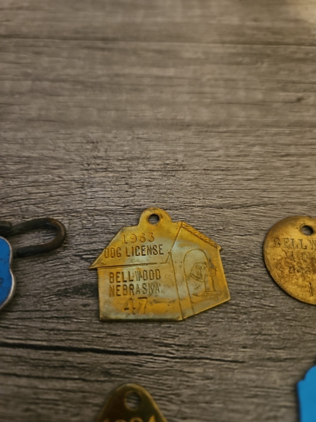 Assorted Nebraska Vintage Dog License and Rabies Tags Lot Of 6 1943-1993