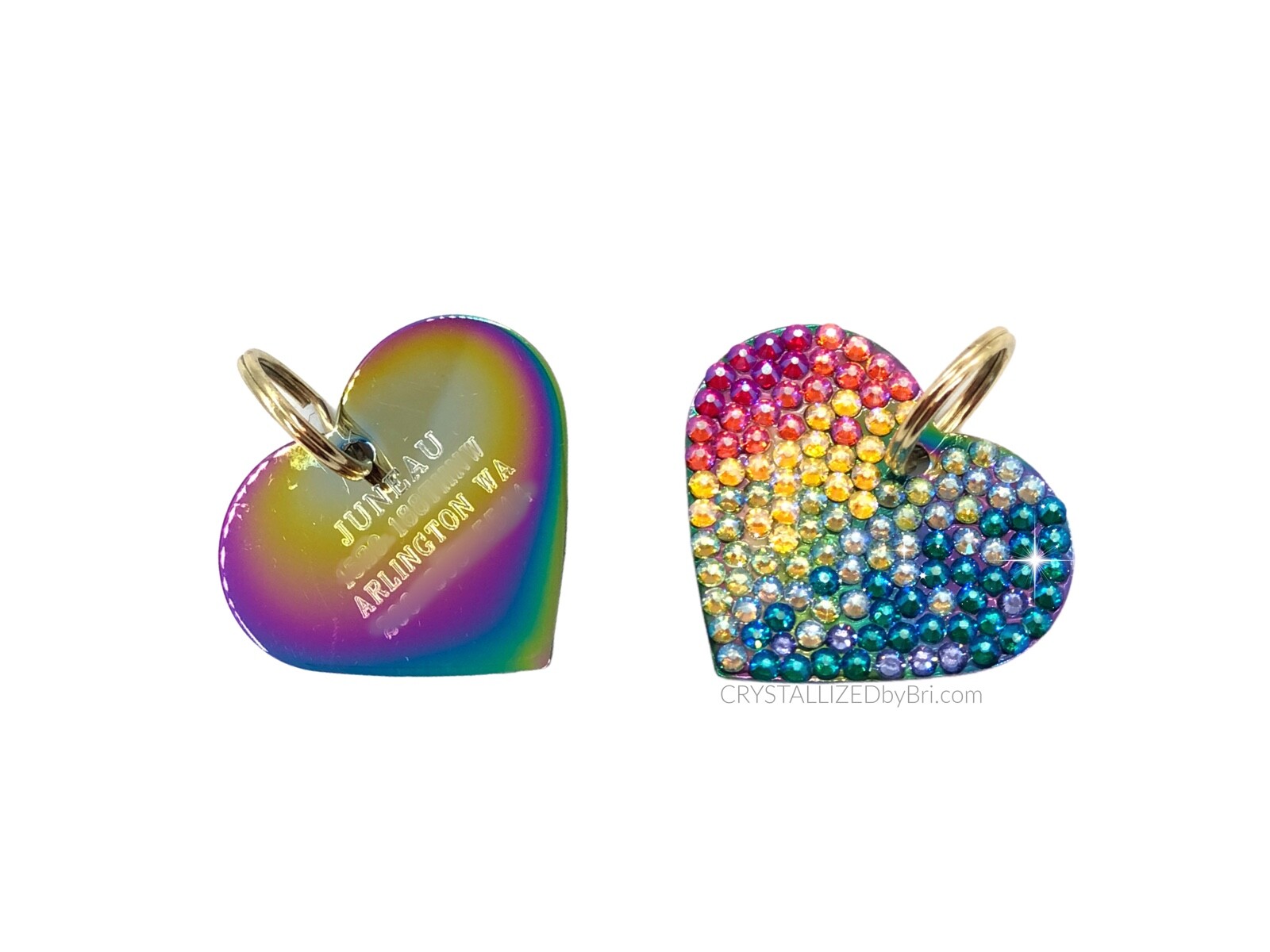Custom Bling ID Tag AUSTRIAN CRYSTALS Bedazzled Personalized Dog Cat Pet Name