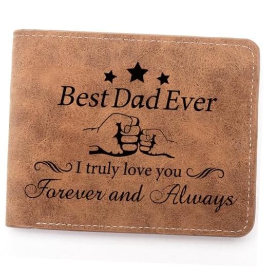To My Dad Gifts, Leather Wallet for Man, Engraved Personalized Leather Best