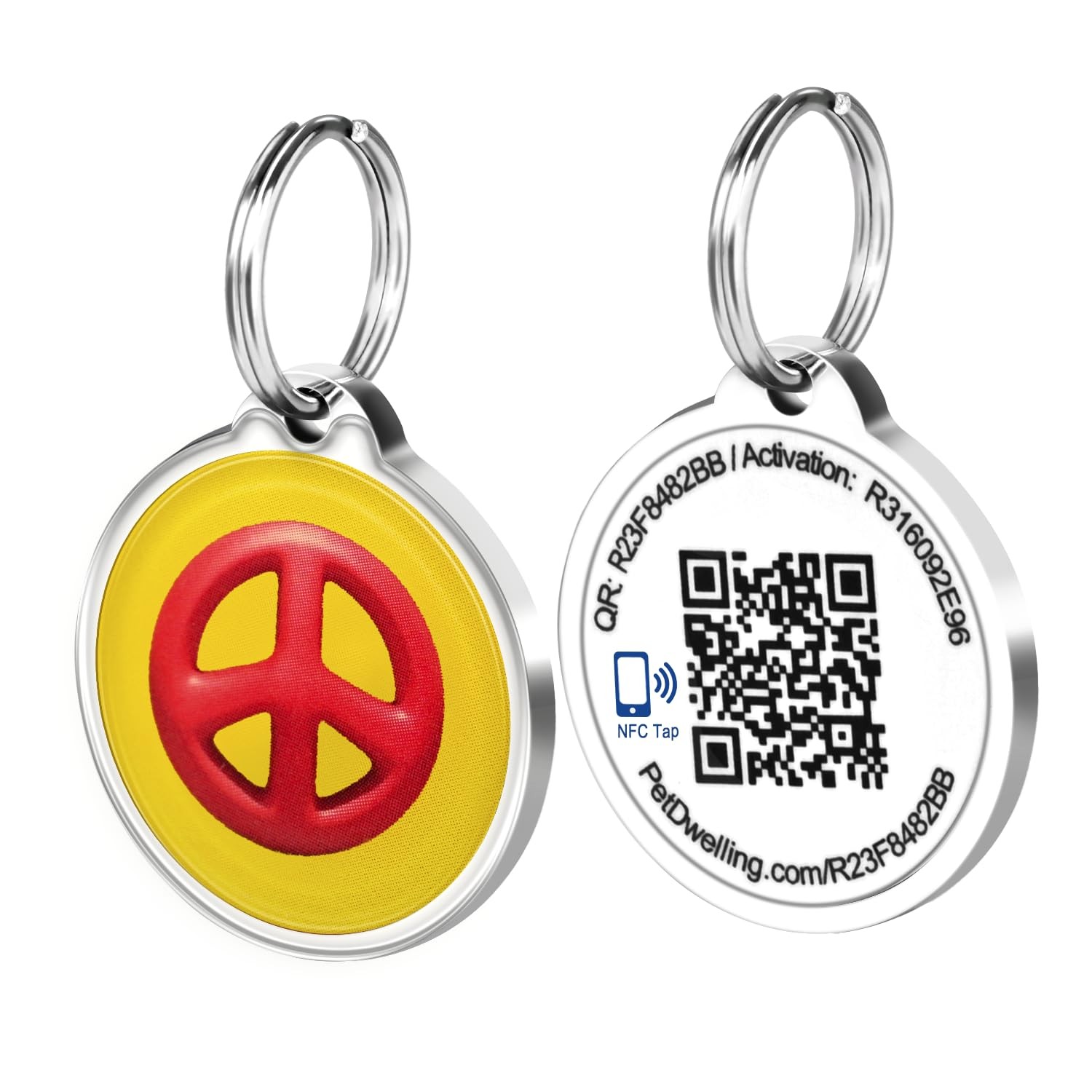 Symbols QR NFC Pet Tag Easy Scan Instant Location Alerts Smart Profile Dog
