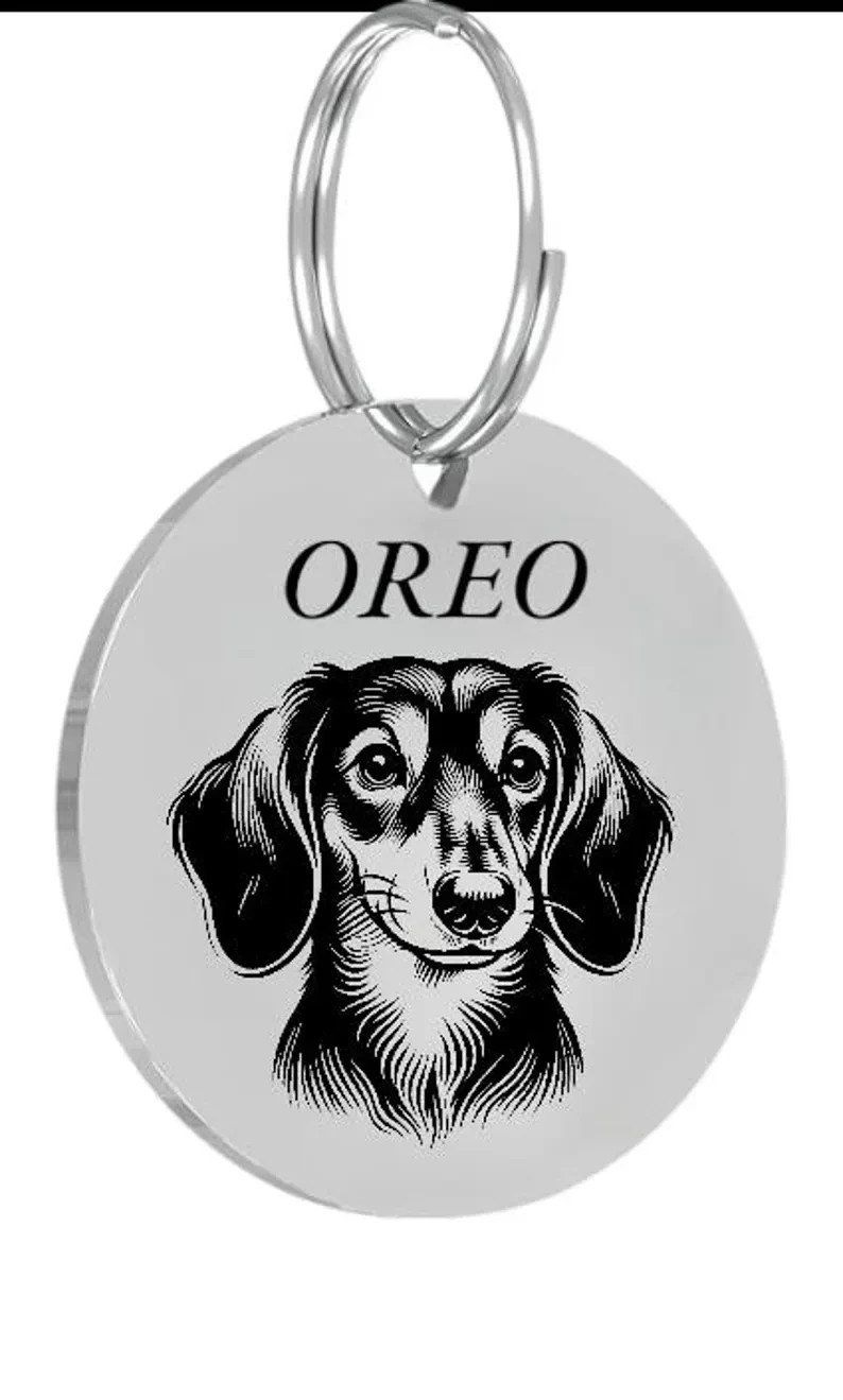 DACHSHUND Pet ID Tags Dog Tags Personalized Front and Back Engraving…
