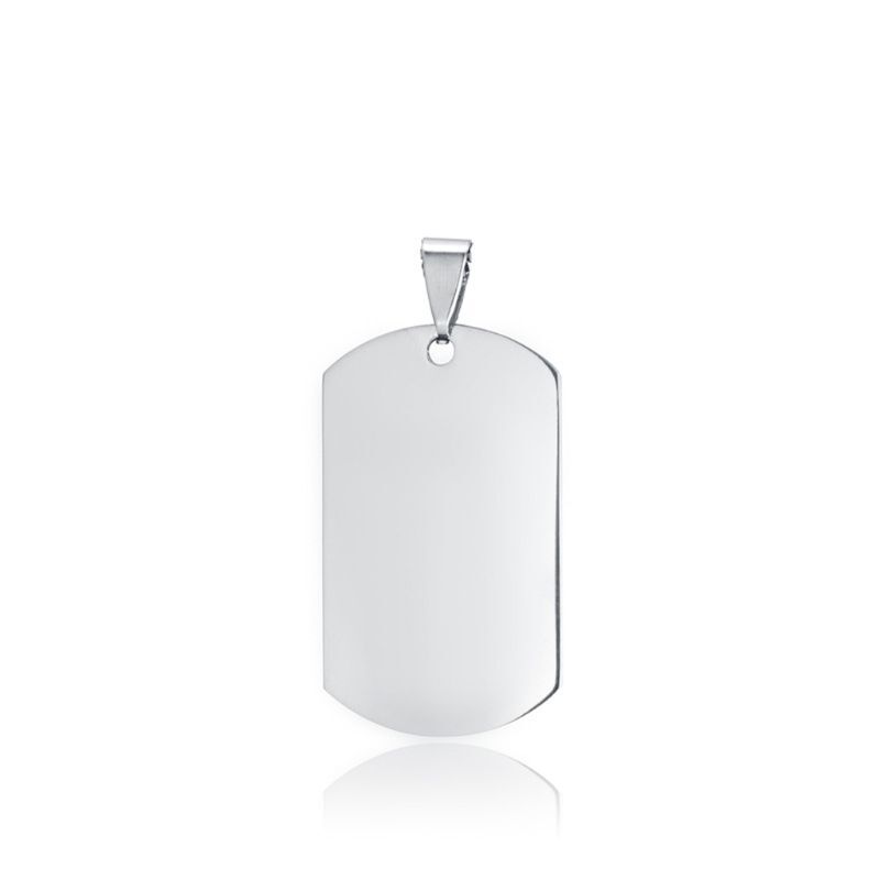 ID Stainless Steel Name Blank Dog Tags Pendant Rectangle Jewelry