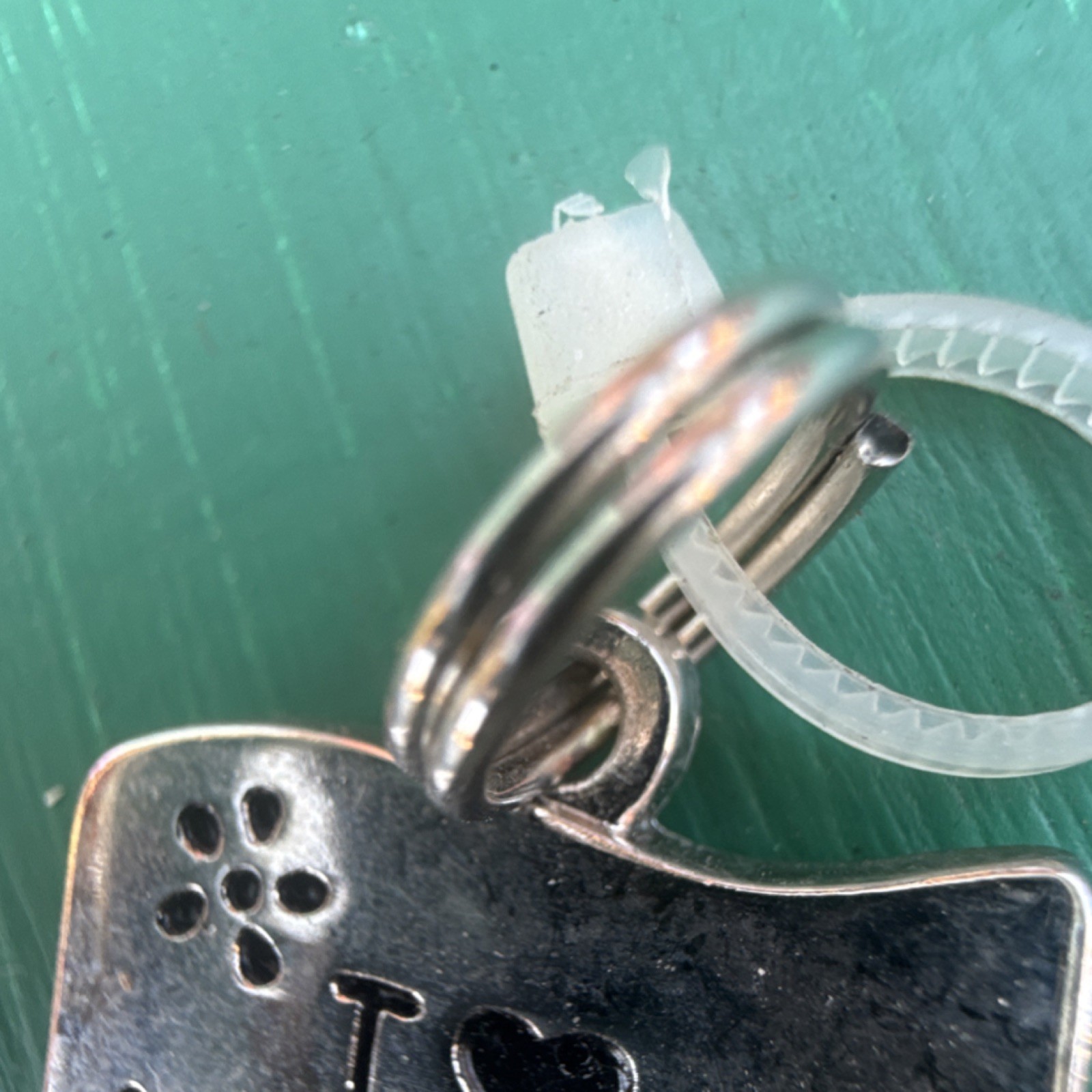 Silver Metal ‘I Love My Sister’ Dog Collar Charm with Paw Prints