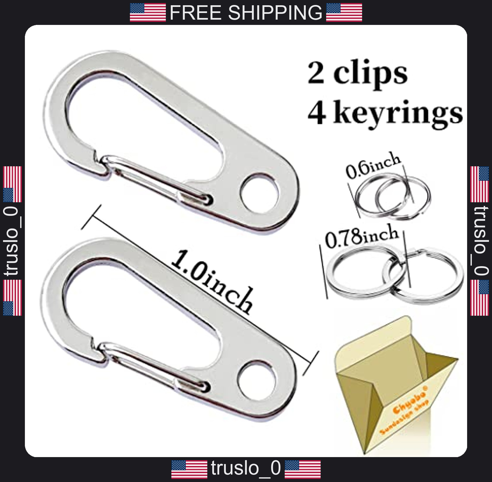 2 Pack Stainless Steel Pet Tag Clips for Small Dog Collars