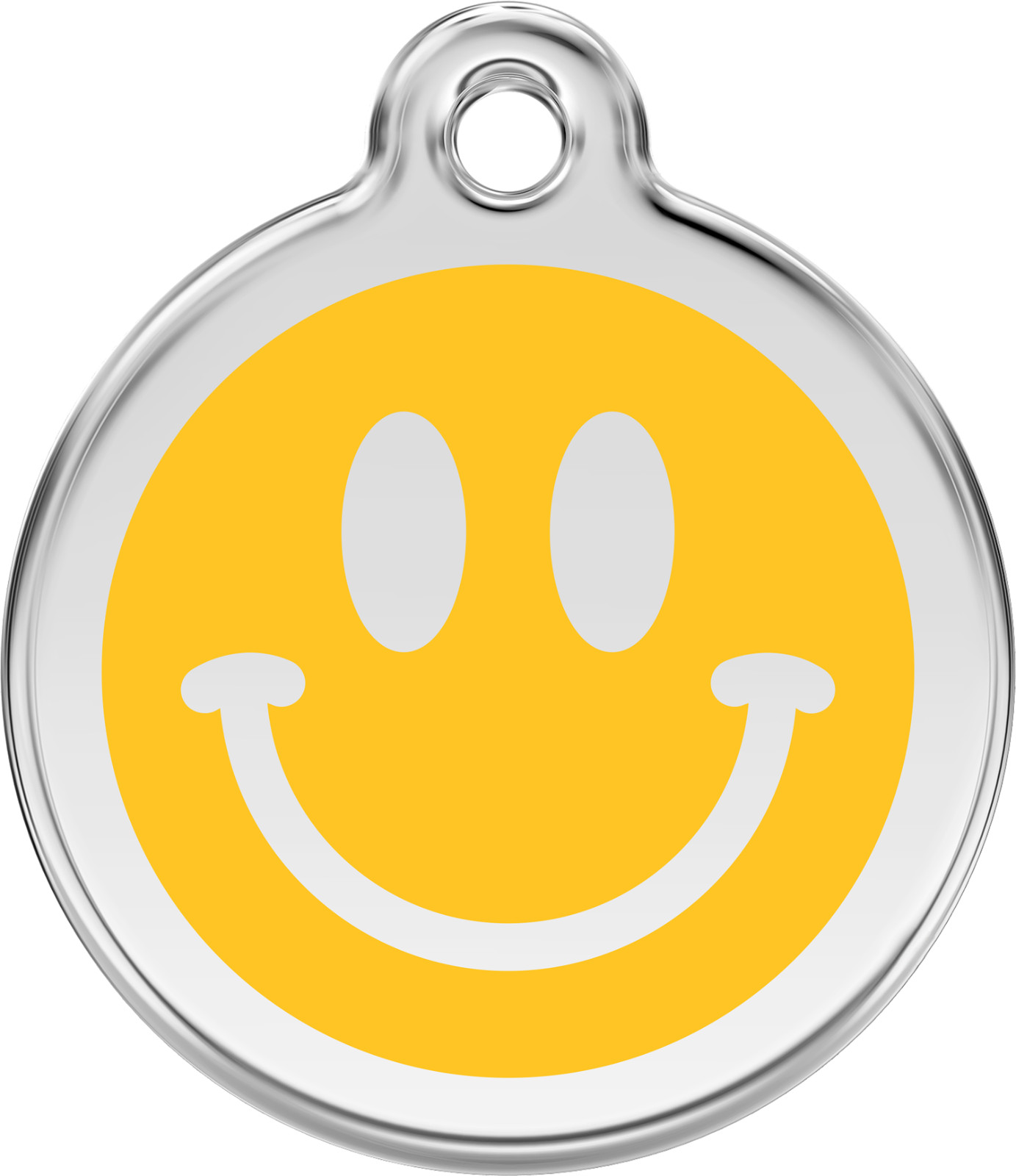 Stainless Steel Red Dingo Smiley Face ID Collar Charm Dog Tag Small Medium Large