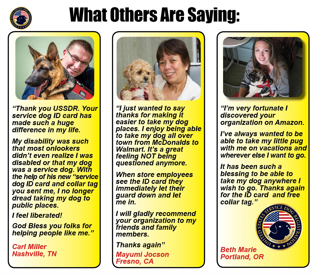 Service Dog ID Card (Badge) & Certificate with FREE Collar Tag ($25 VALUE)