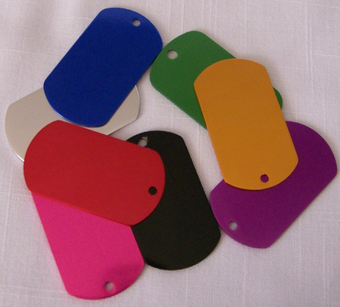 BULK LOT of 10 Military ID Tag – DOG Pet Tag ENGRAVED Small & Large many colors