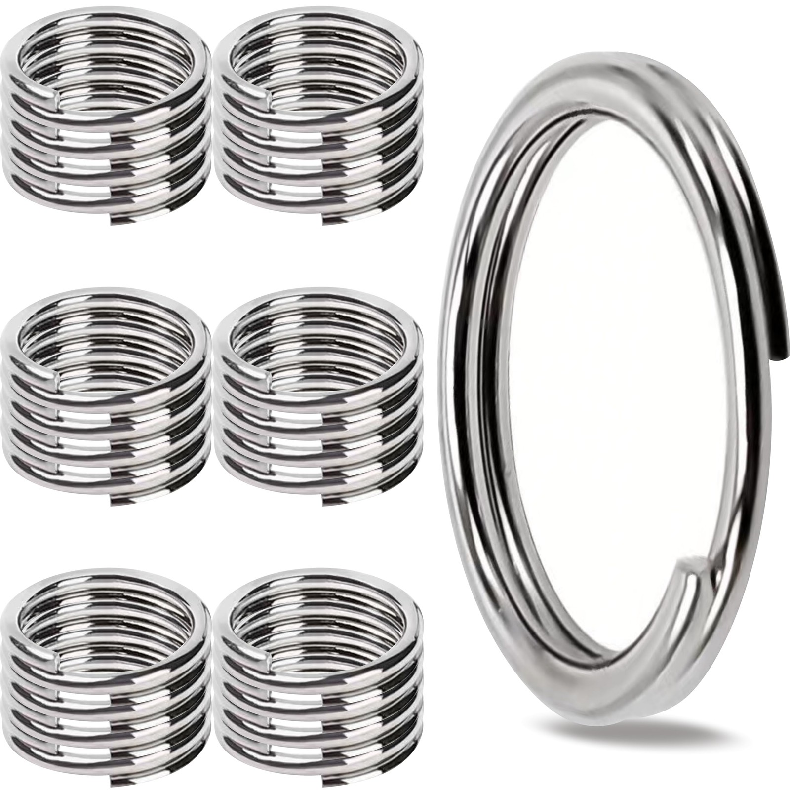 24 Pcs Medical-Grade 316L Stainless Steel Key Rings, Ideal for Marine Enthusi…