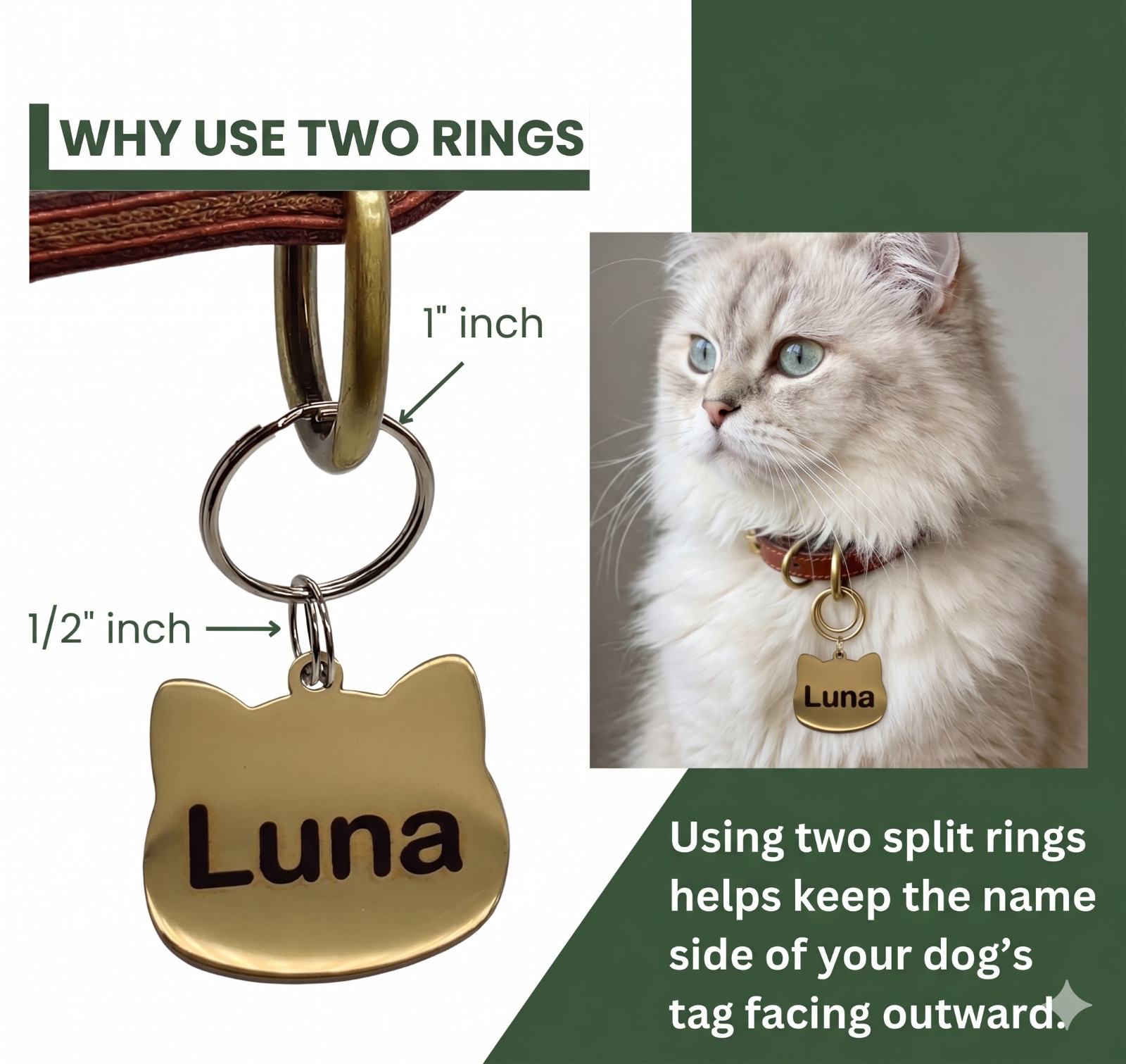 CUSTOM Deep Engraved Pet CAT ID Stainless Steel DOG ID Tag Lifetime Warranty *