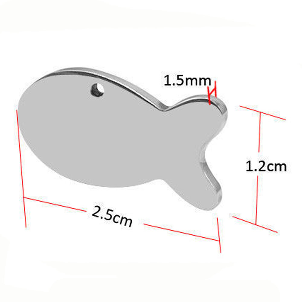 20/50pcs Heart/Fish Shape Cat Dog Tags Personalized Engraved Puppy ID Name Tag