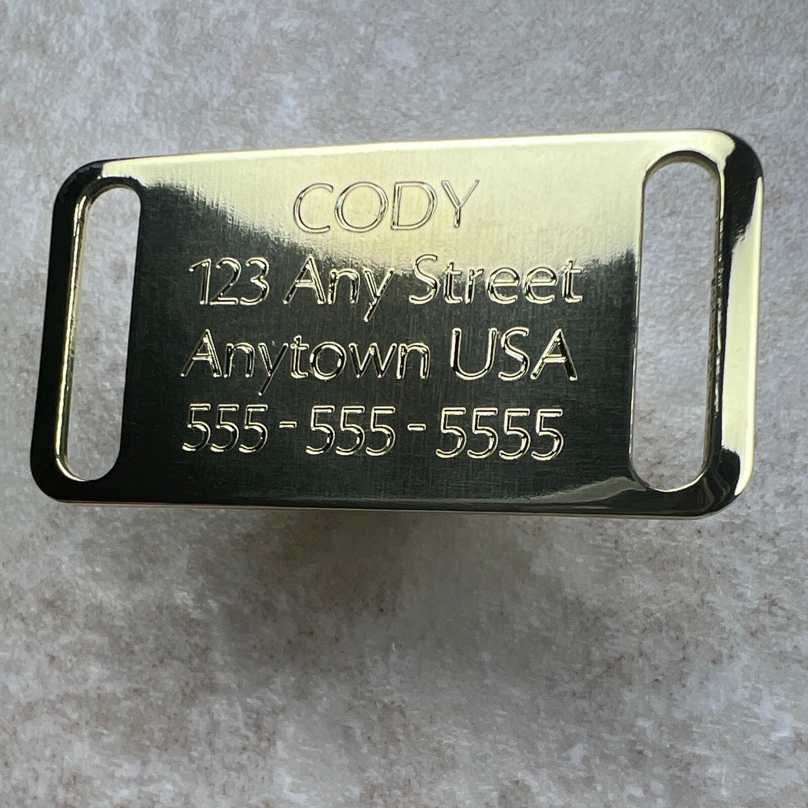 Custom Engraved Dog Tags Personalized Dog Pet Tags Engraved SLIDER BRASS LARGE