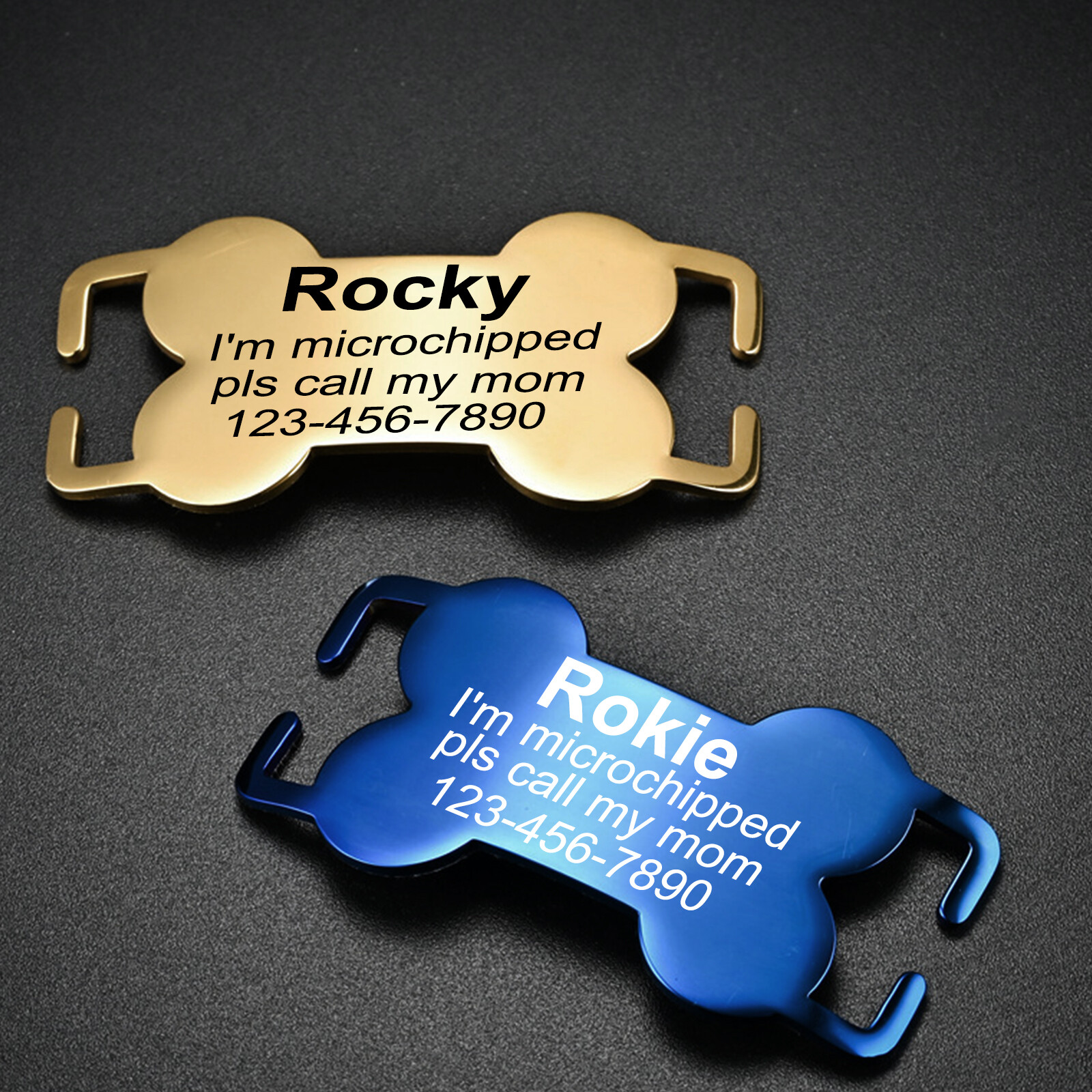10 Pack Blank Open Slide On Dog Bone ID Tag Stailess Steel Pet ID Name Cat Tags