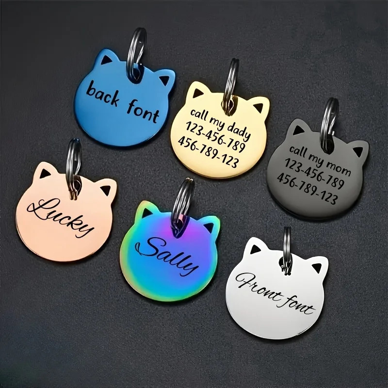 1pc Customizable Pet ID Tag, Zinc Alloy, Engraved Name & Phone Number, Durable D