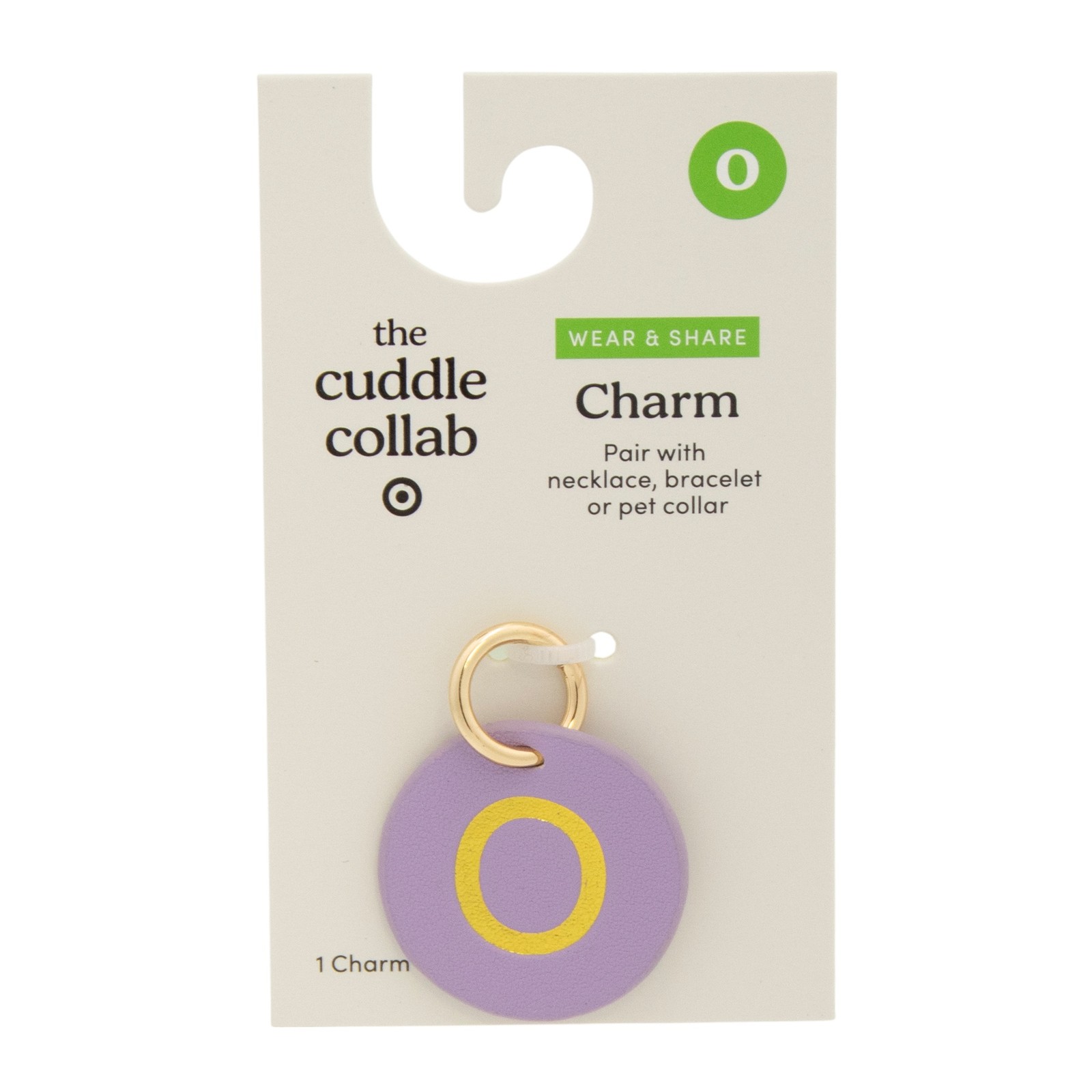 The Cuddle Collab Wear & Share Charm Faux Leather “O” Monogram in Purple