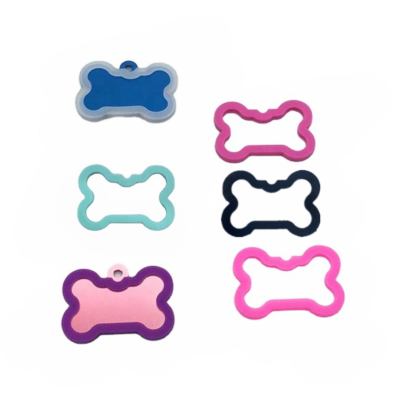 6 Pack Silicone Dog Tag Silencer Quiet Noisy Pet ID Tags Protector Lightwei…