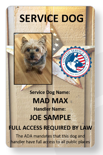 Texas Service Dog/Emotional support/Therapy Dog ID card