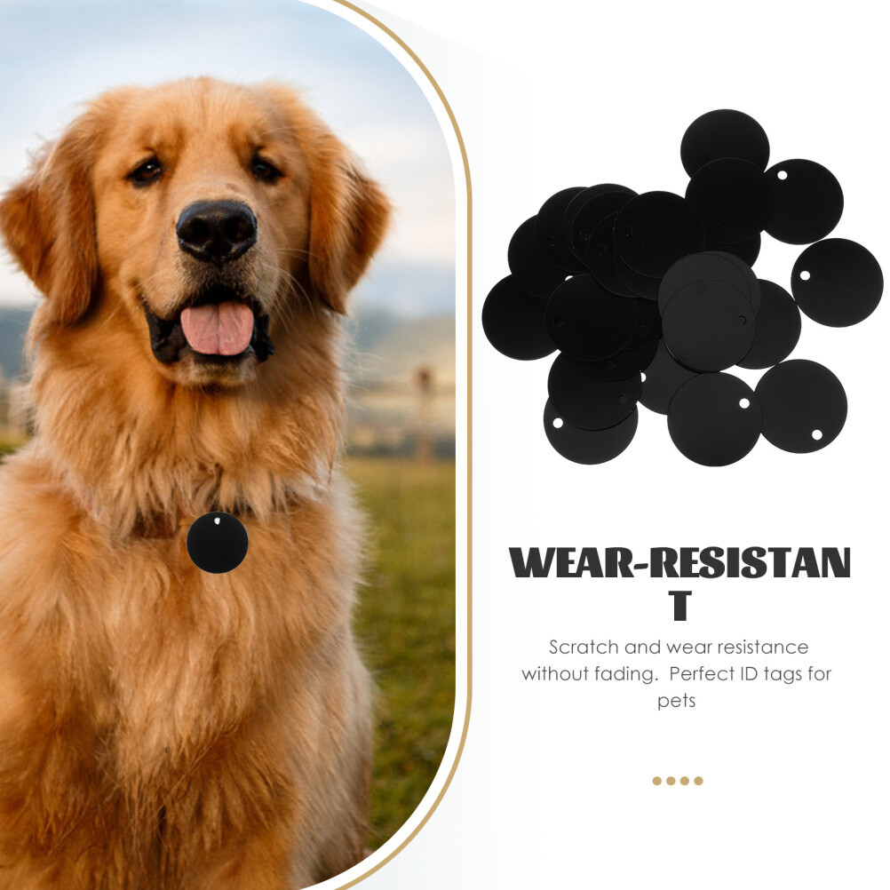 25PCS Aluminium Alloy Pet Tag Pets Blank Tag Puppy Traction Rope Pendant for DIY