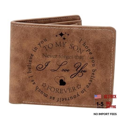 Leather Wallet for Men, Engraved Personalized – Birthday & for Never forget Son